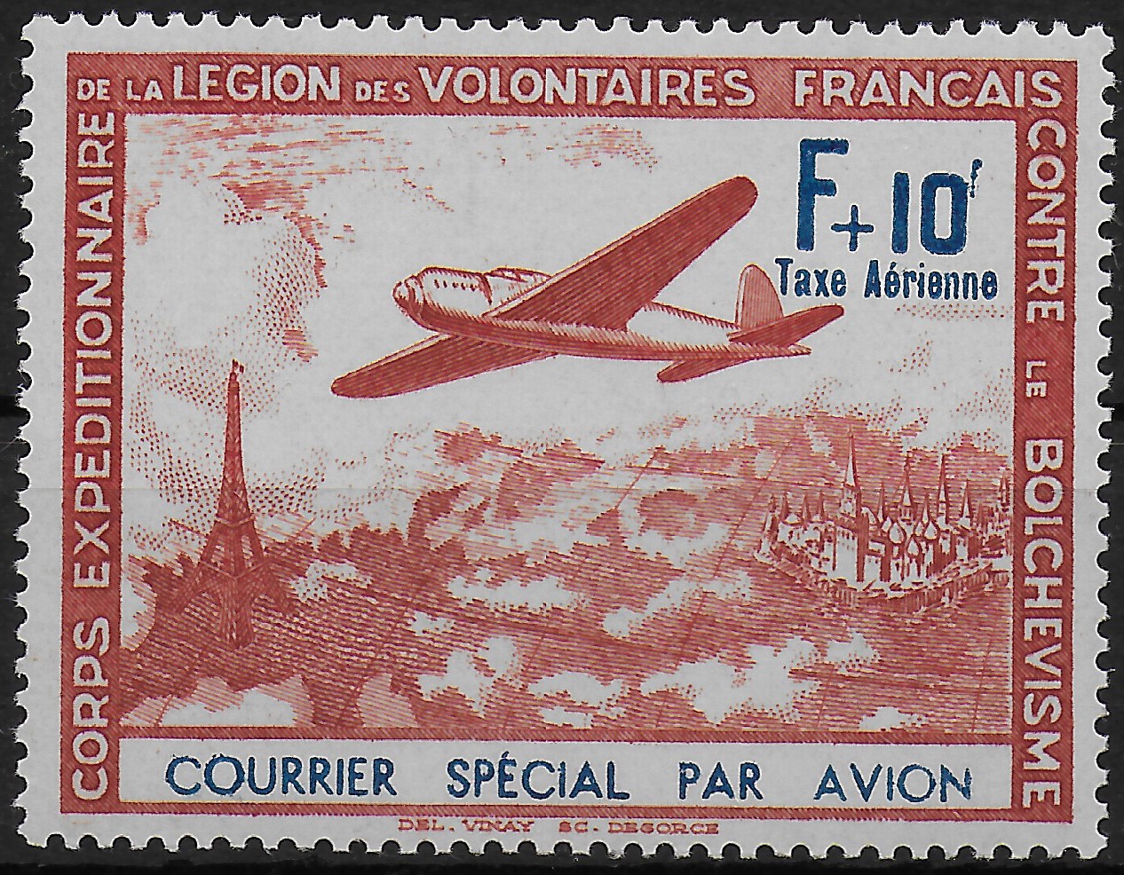 Dt. Besetzung Frankreich: MiNr. III Plattenfehler IV, postfrisch, **