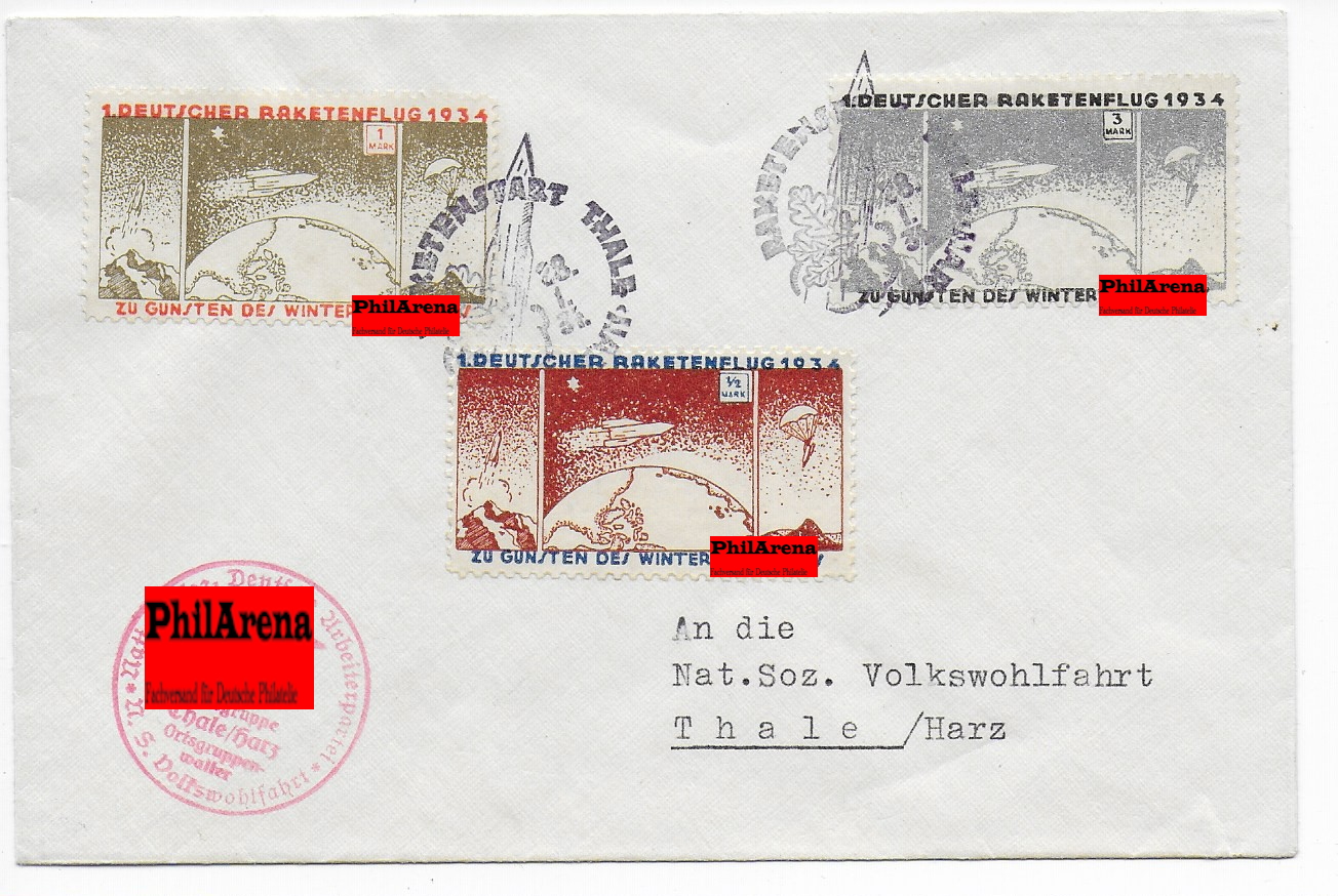 DR 1934: Rocket Launch Thale/Resin with Special Postmark